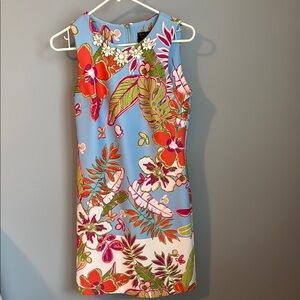 Just...Taylor Blue and Orange Sheath Mini Dress